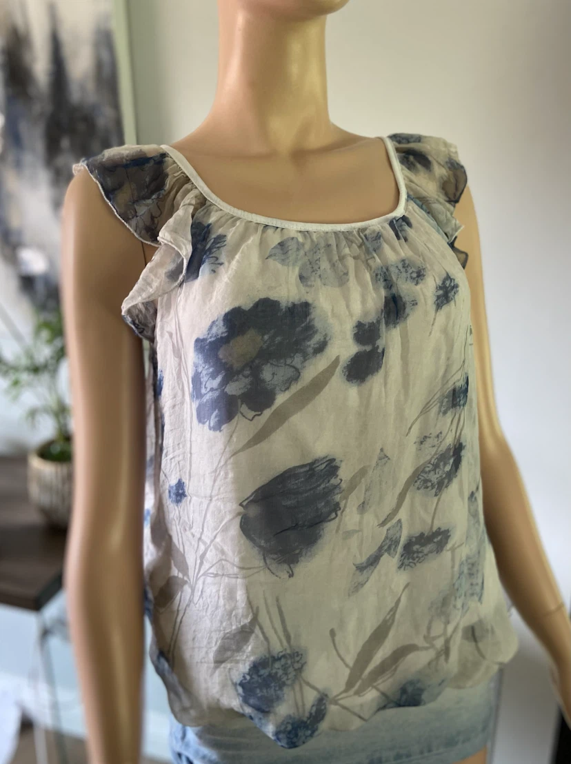 Luisa Ricci Silk Floral Blouse Size S