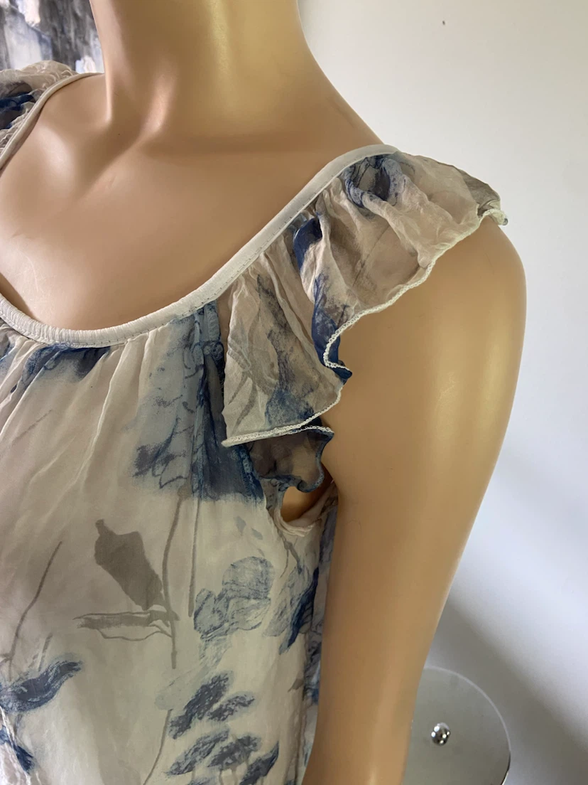 Luisa Ricci Silk Floral Blouse Size S - photo 3