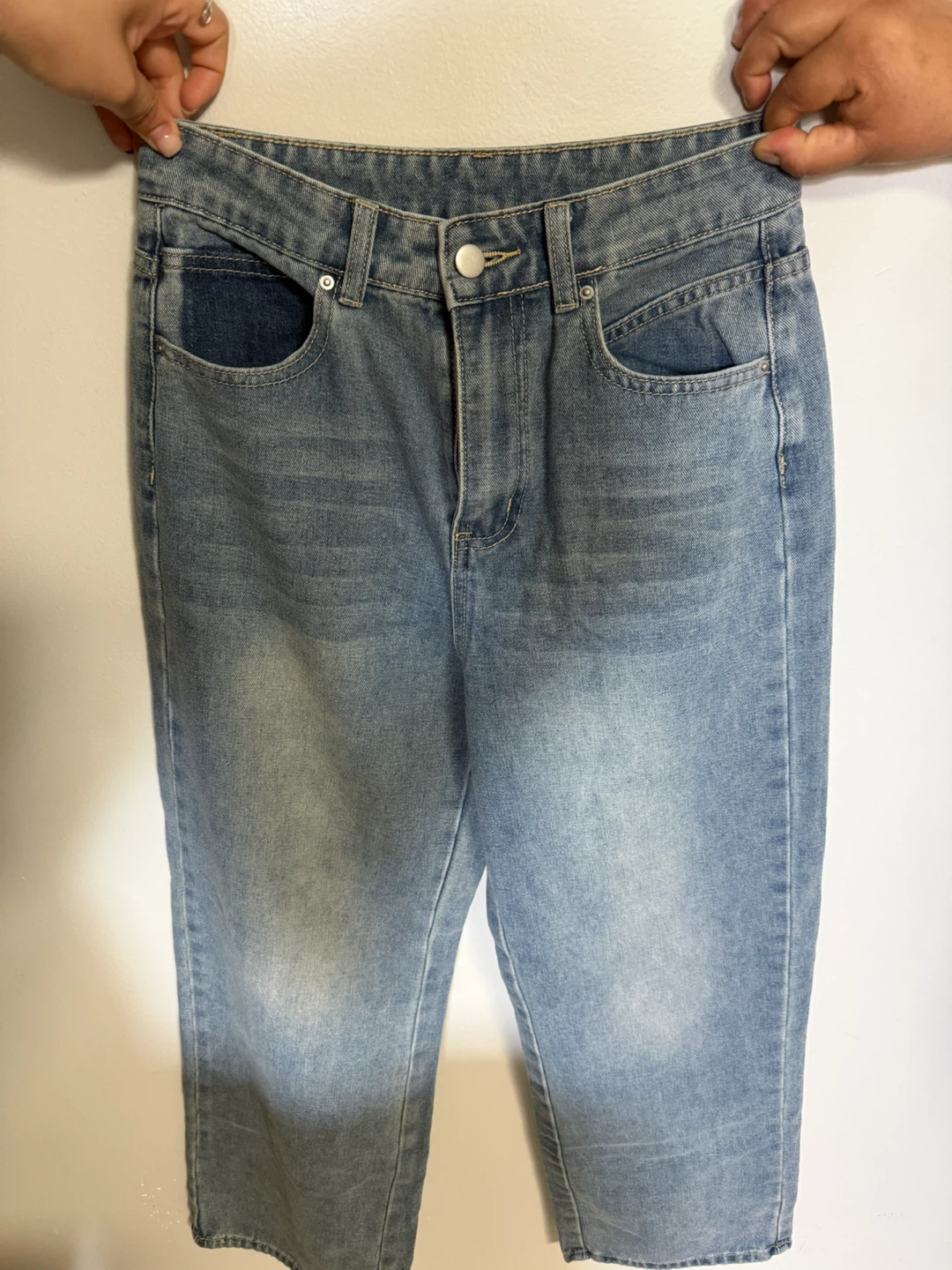 Light wash denim jeans