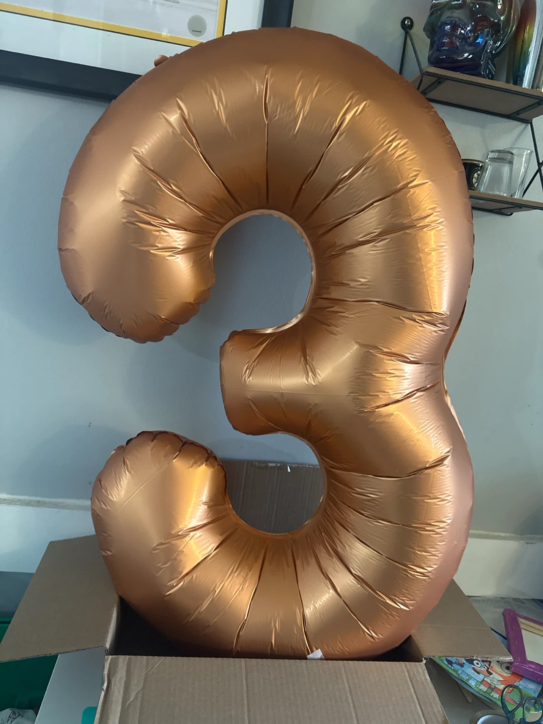 Orange  Number 3 Foil Balloon