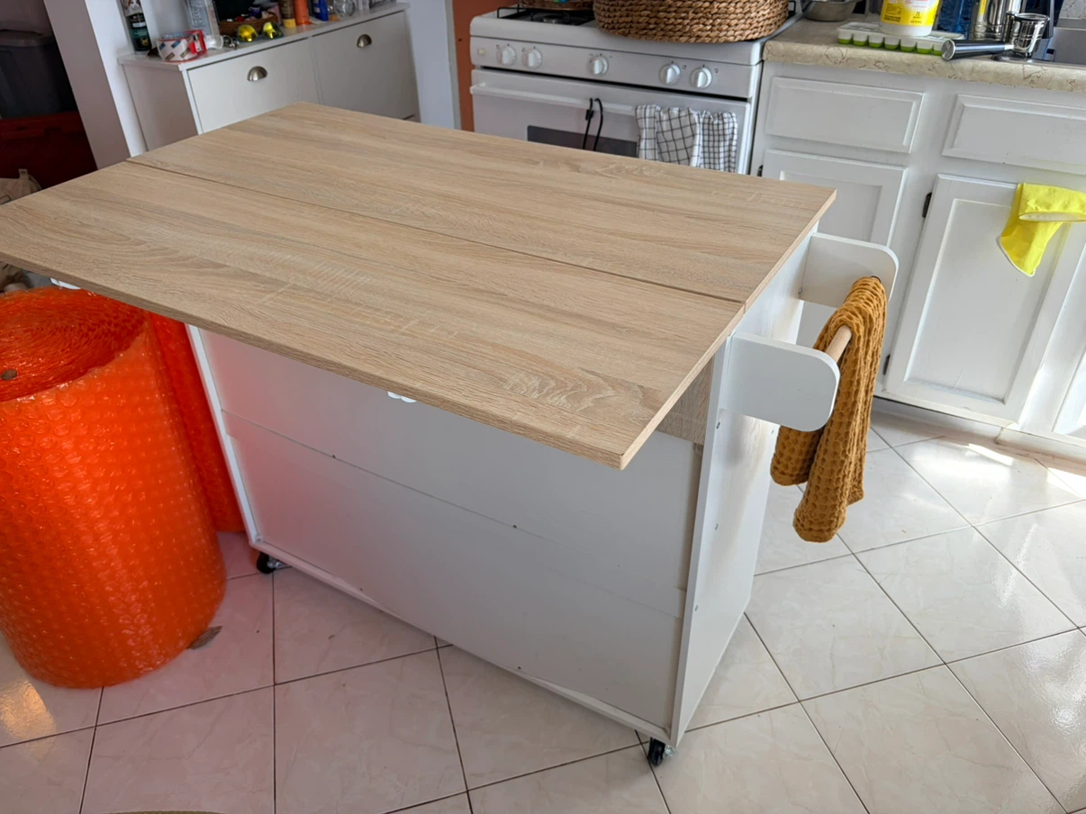 Kitchen Island with Storage and Drop Leaf - photo 3