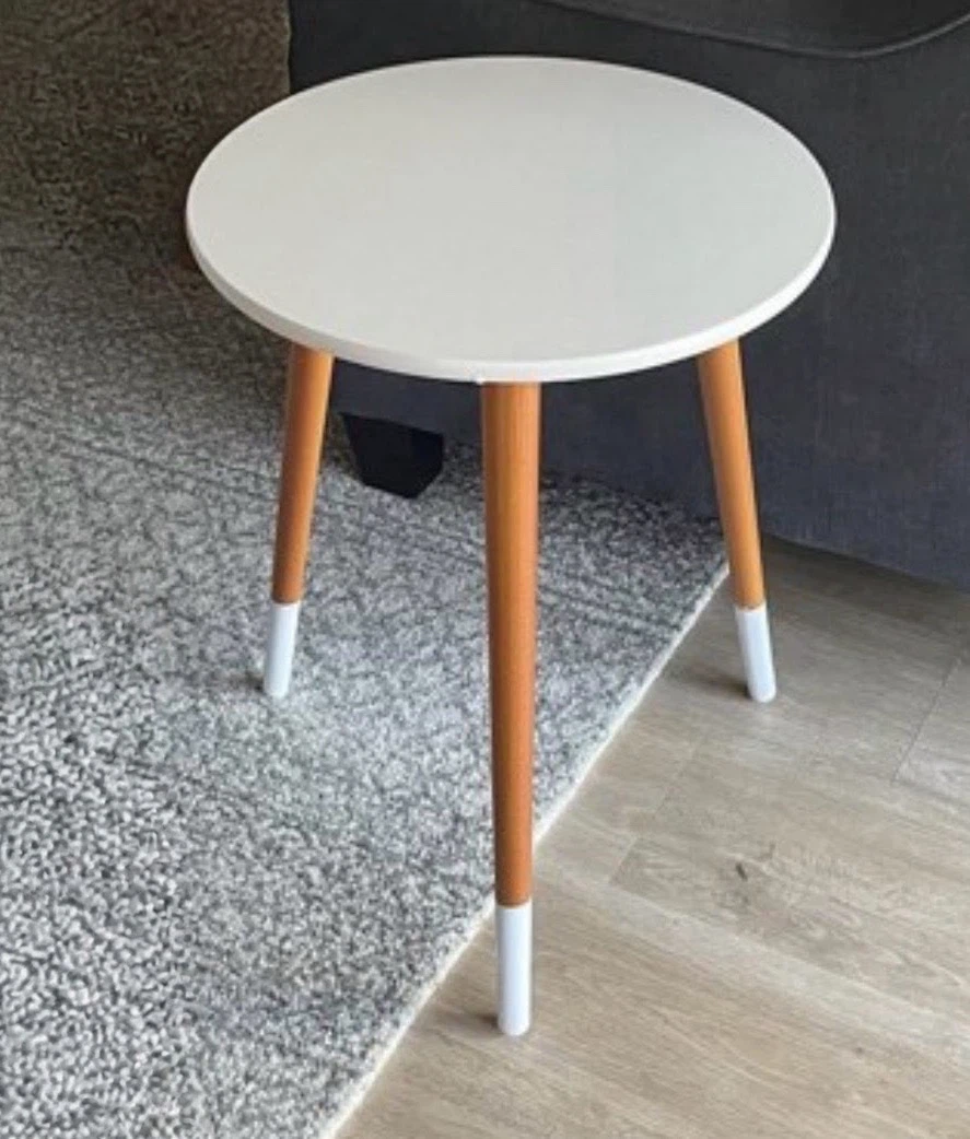 New 3 Piece Coffee and Side End Table Set White and Natural - photo 3