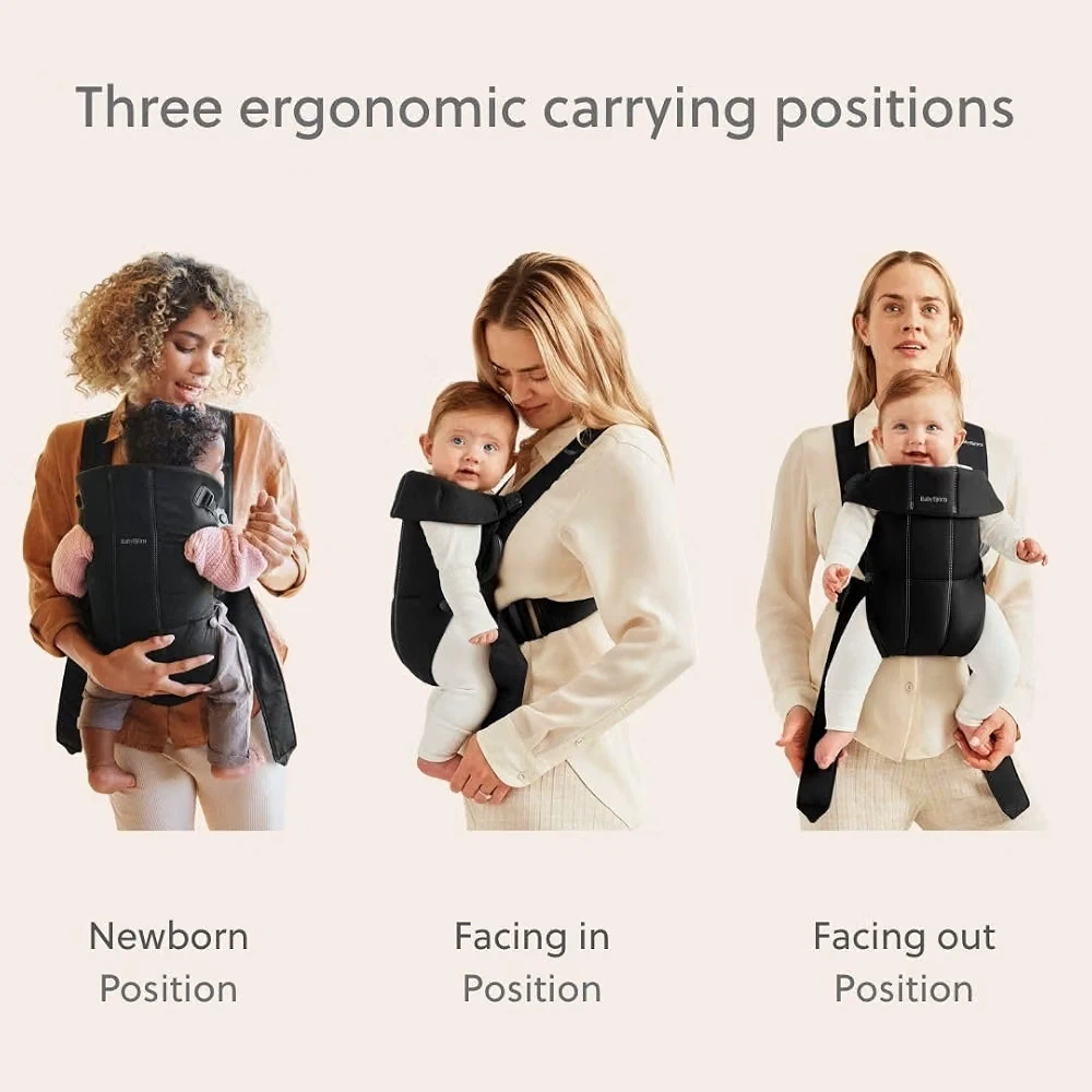BabyBjörn Baby Carrier Mini, Black, Woven | Newborn Carrier - photo 4
