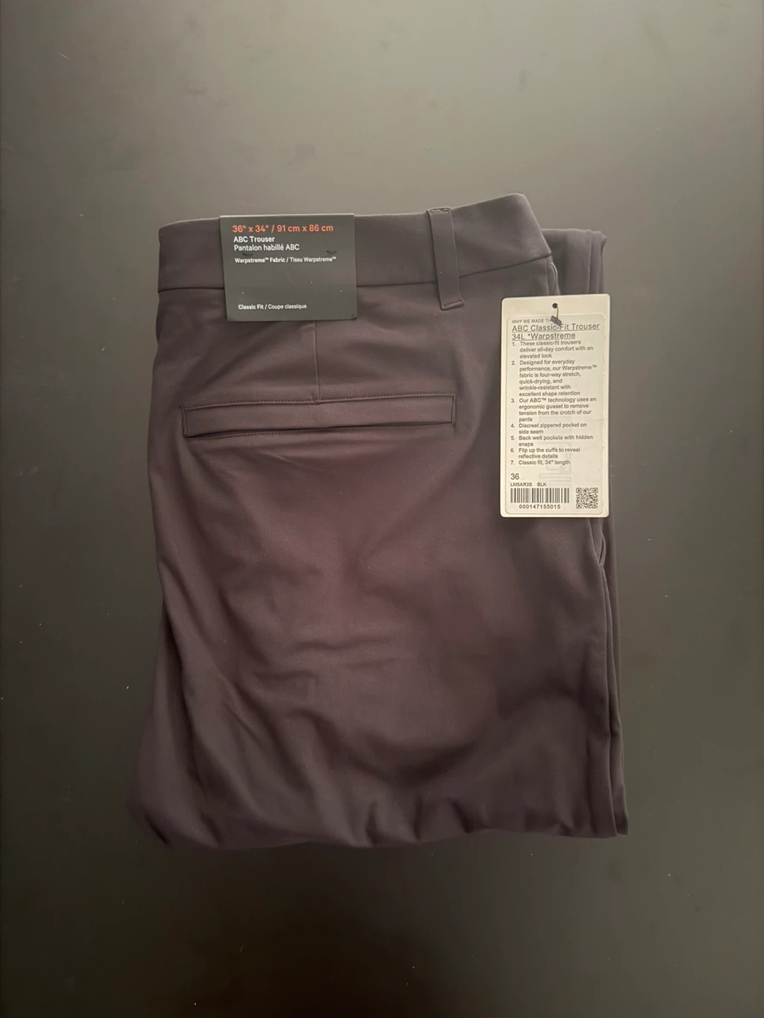 NWT lululemon ABC Classic-Fit Trouser 34L Warpstreme