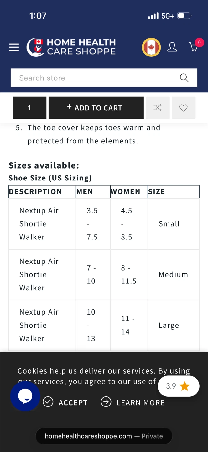 DJO Nextep Air Shortie Walker size M - photo 3