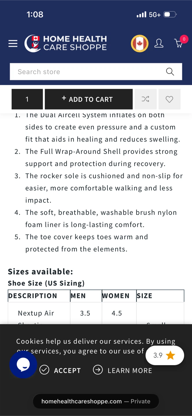 DJO Nextep Air Shortie Walker size M - photo 4