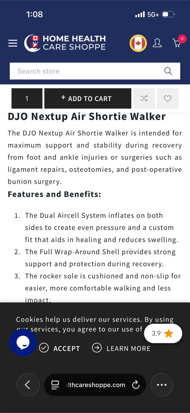DJO Nextep Air Shortie Walker size M - photo 5