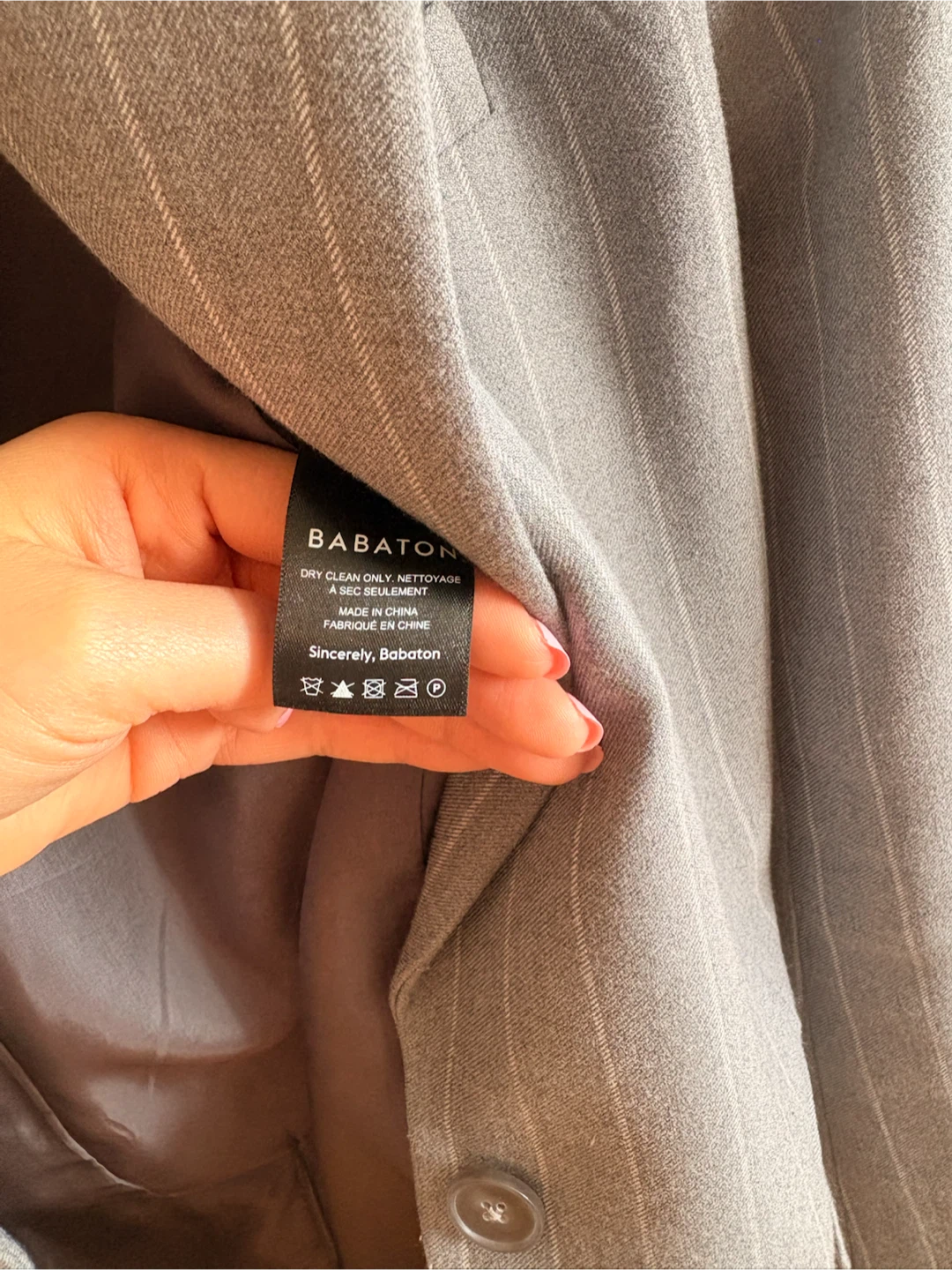 Babaton pinstripe blazer grey - photo 3