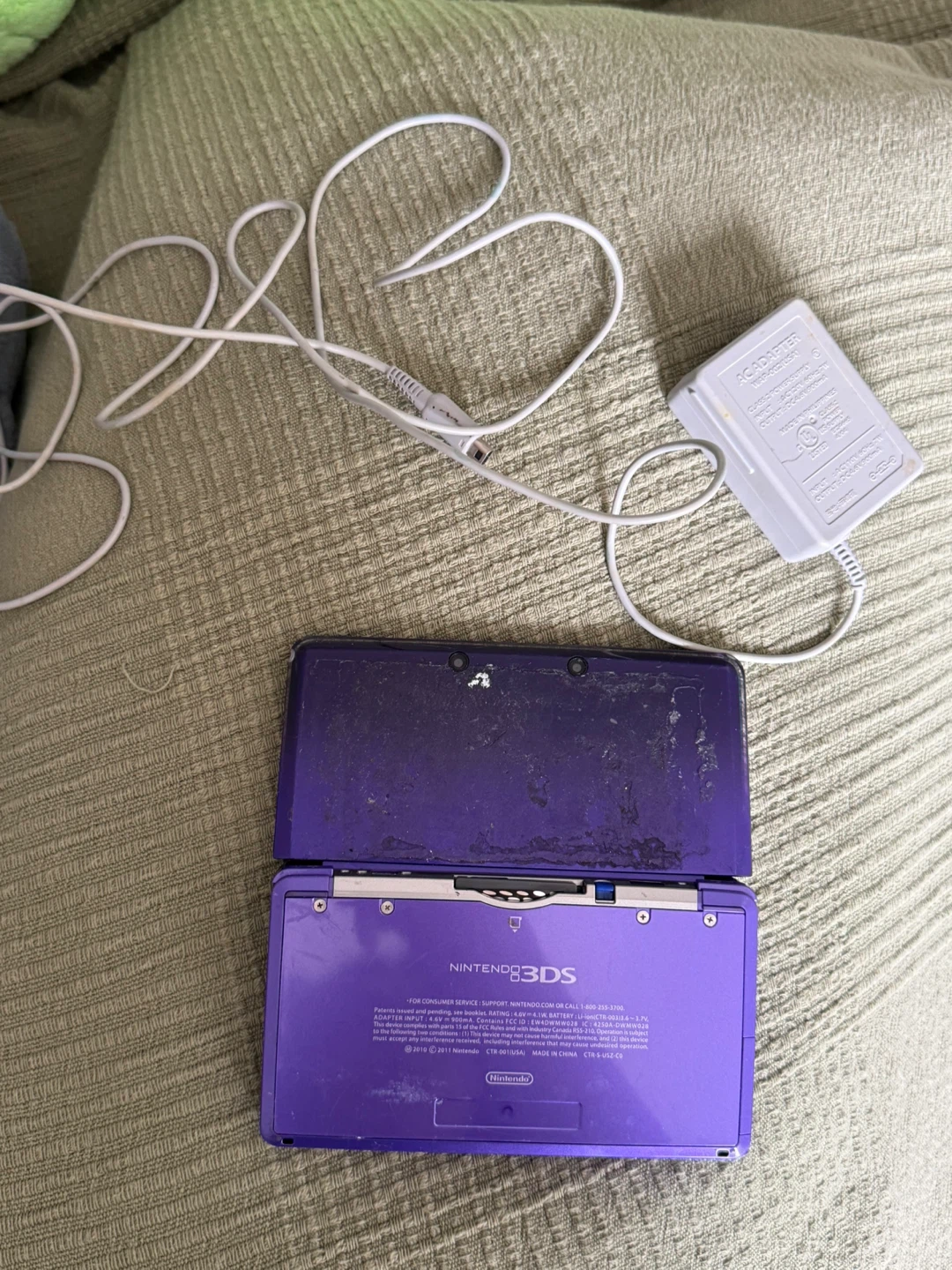 Nintendo 3DS Purple Console with Charger - photo 2
