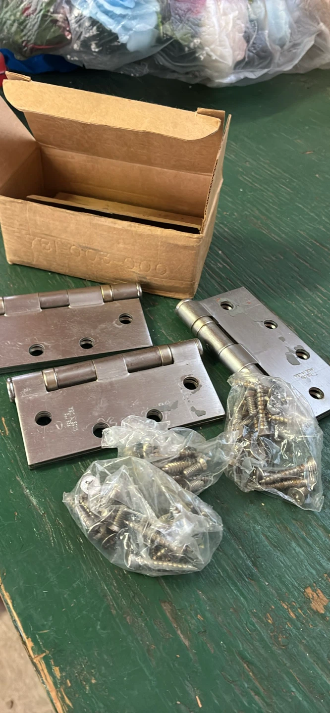 Set of 3 Commercial Door Hinges (Satin Chrome / Silver)