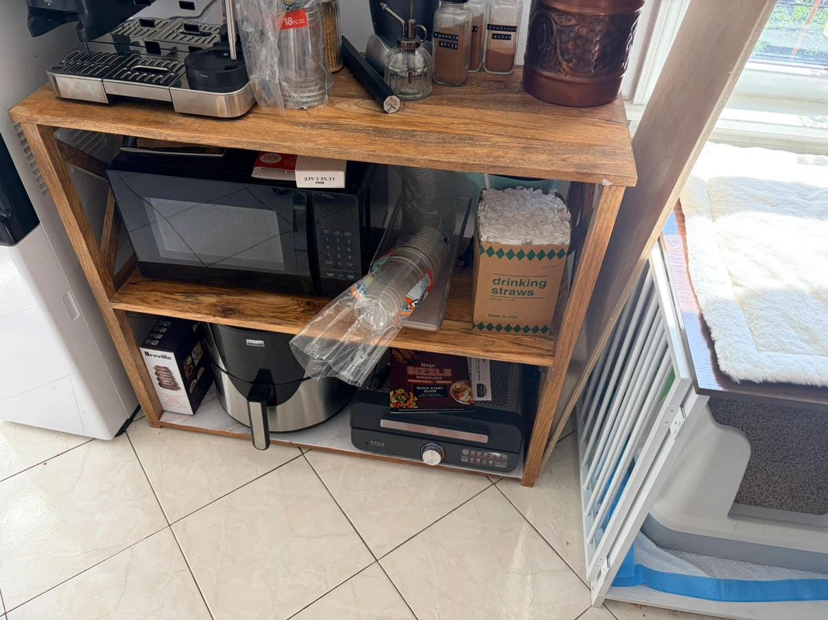 Rustic 3-Tier Kitchen Storage Shelf