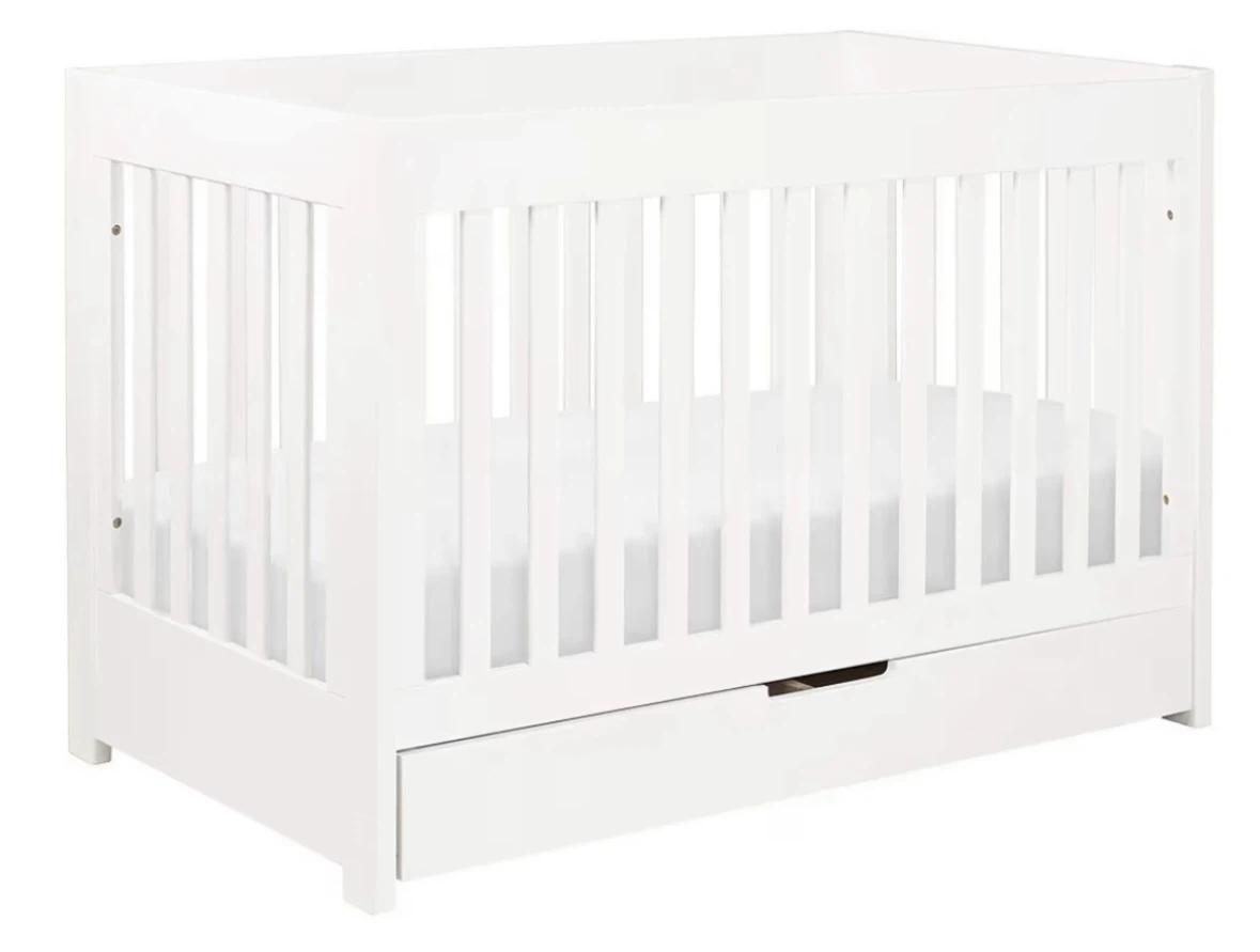 White Baby Crib with Storage Drawer - photo 3