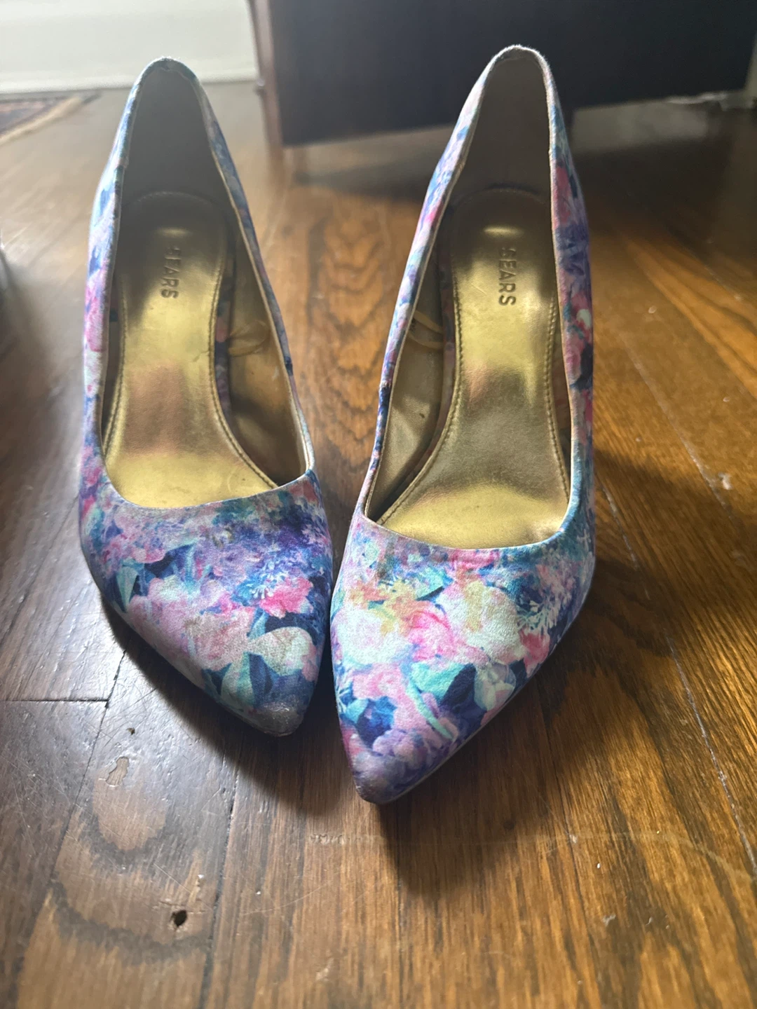 Sears floral print high heel pumps