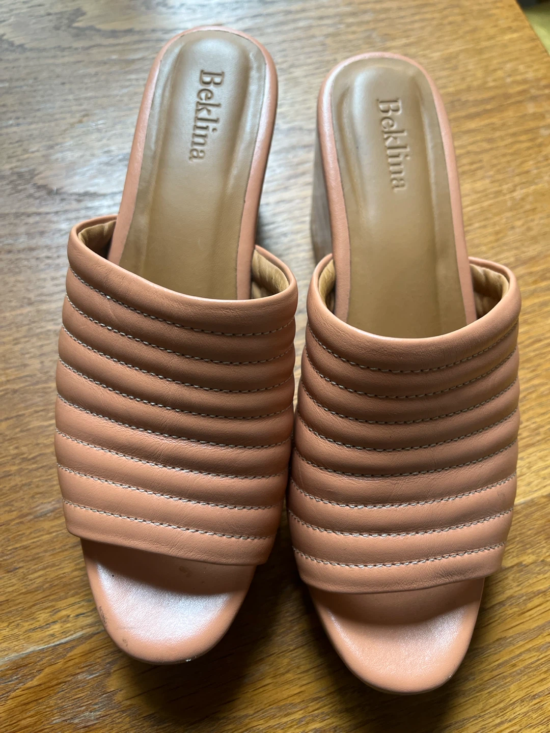 Belkina peach clog heels W7.5 - photo 2