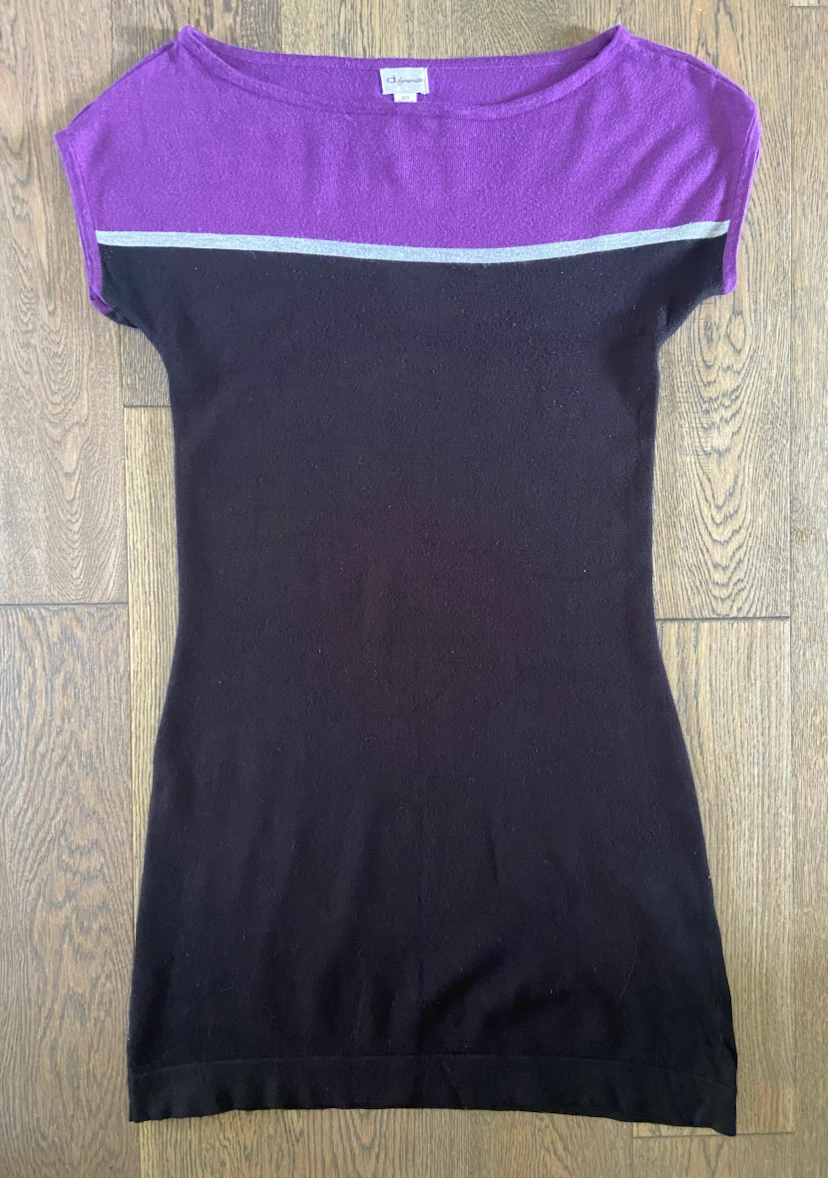 Dynamite Purple and Black Colorblock Knit Dress Size S