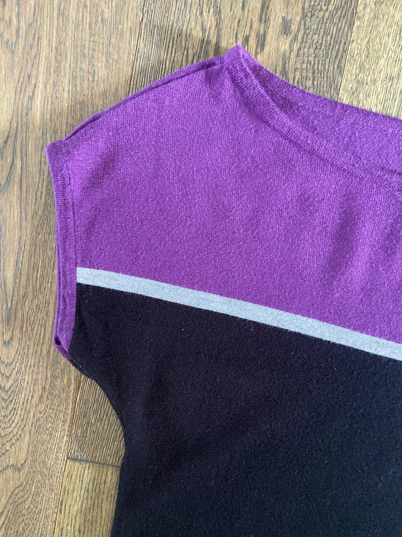 Dynamite Purple and Black Colorblock Knit Dress Size S - photo 2