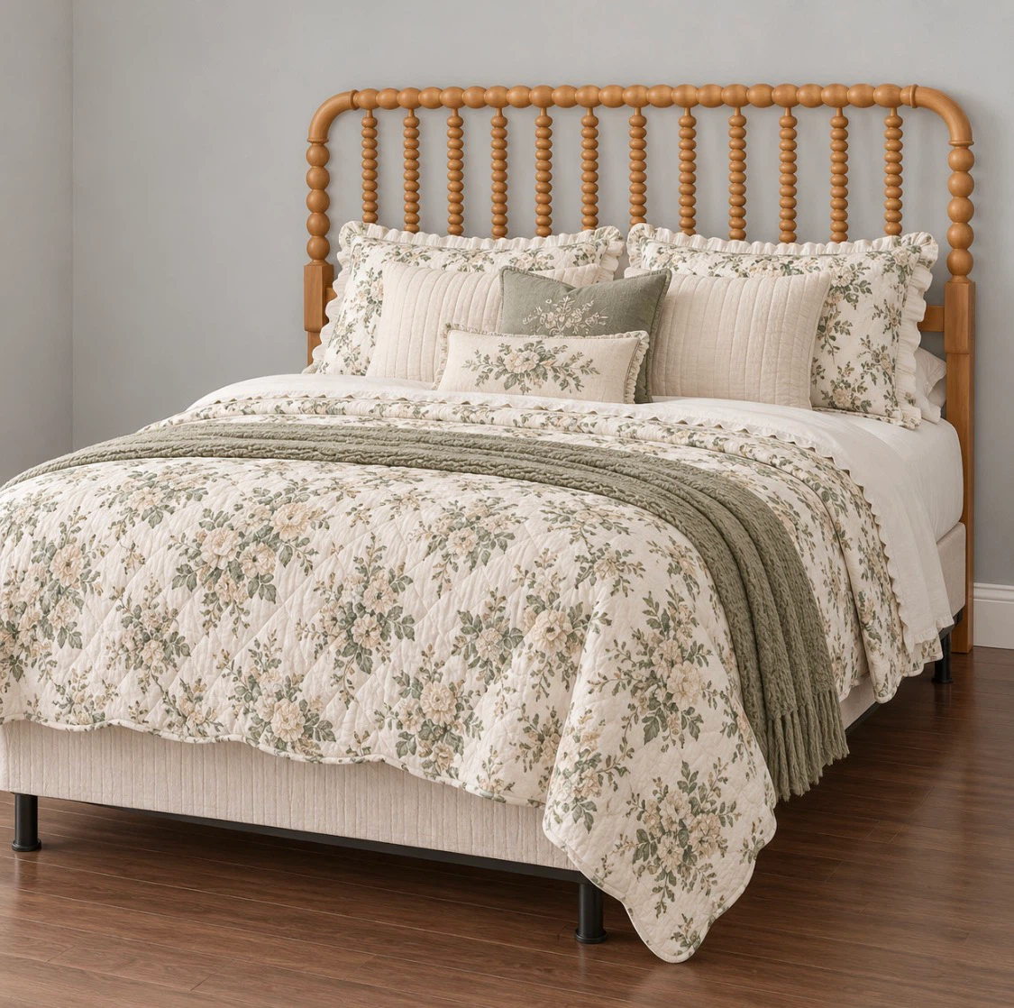 New Wood French Country Full Size Spindle Headboard