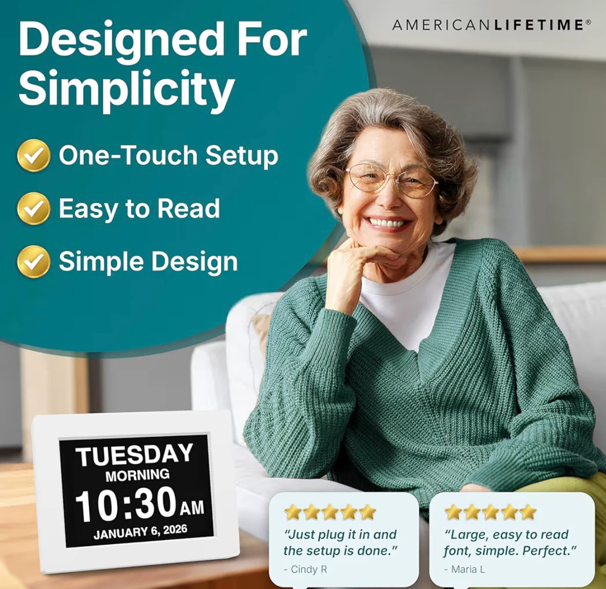 American Lifetime Digital Day Clock - photo 3