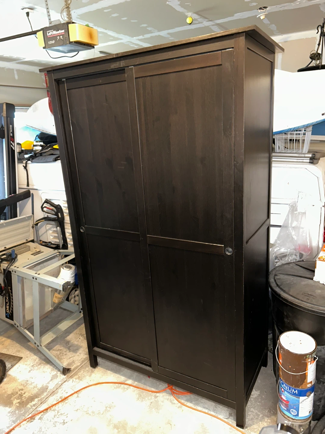 Wardrobe, freestanding with hanging rod and 2 shelves - photo 2