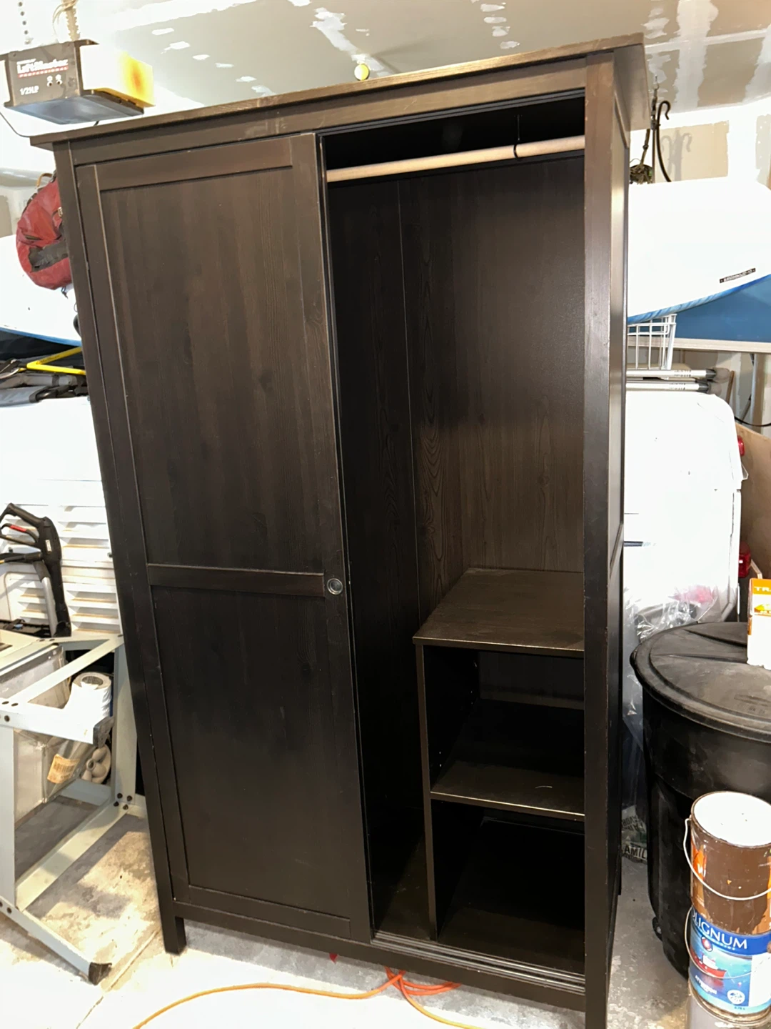 Wardrobe, freestanding with hanging rod and 2 shelves - photo 3