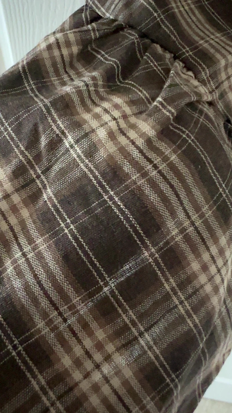 Vintage Plaid Puff-Sleeve Asymmetrical Top - photo 3