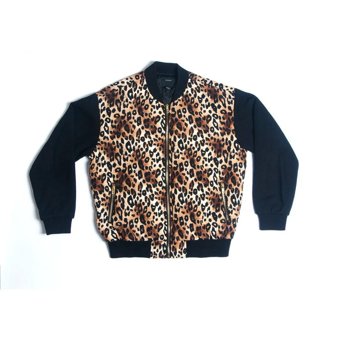 Forever 21 Leopard Print Bomber Jacket