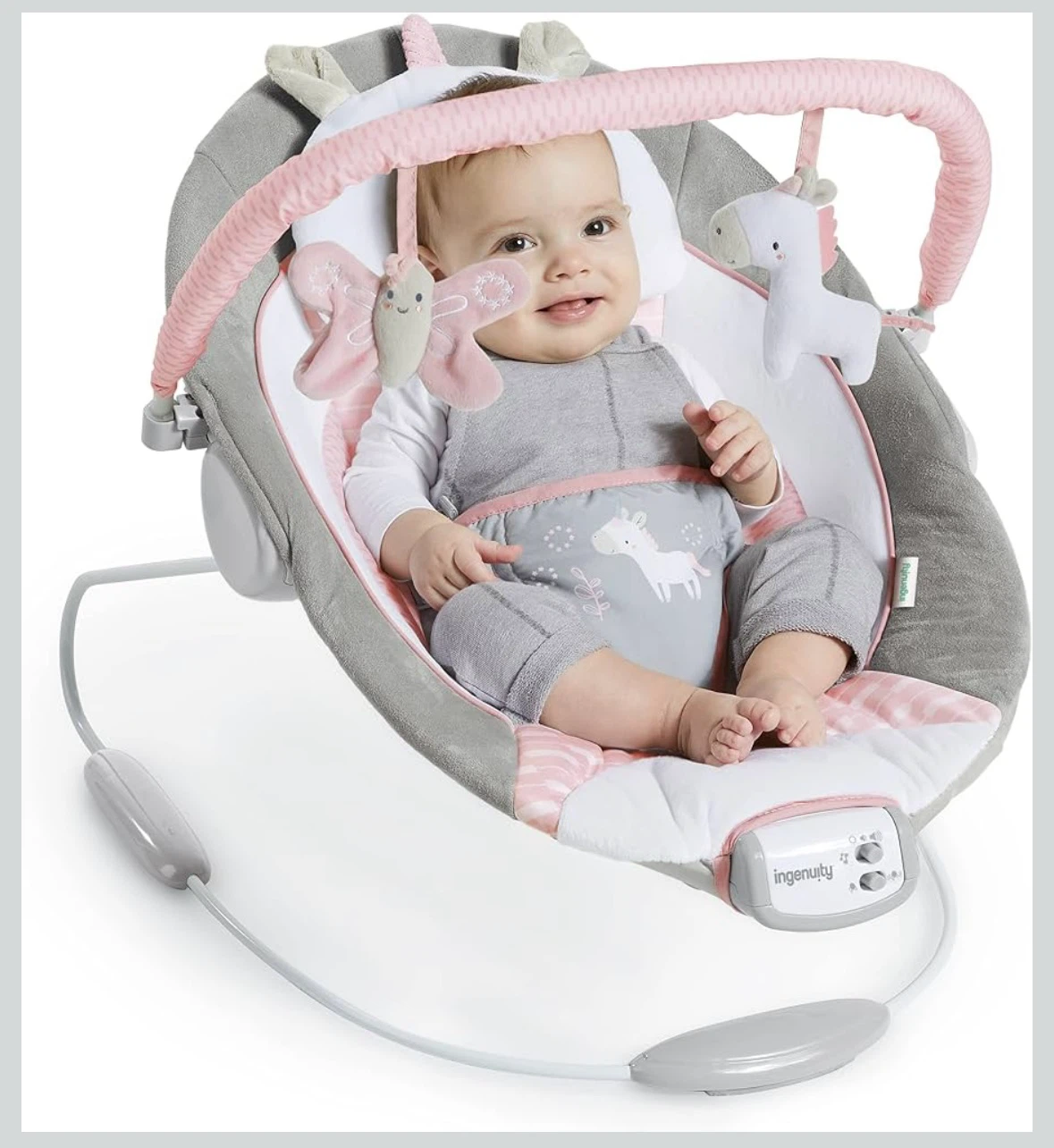 Ingenuity Soothing Bouncer - Flora the Unicorn