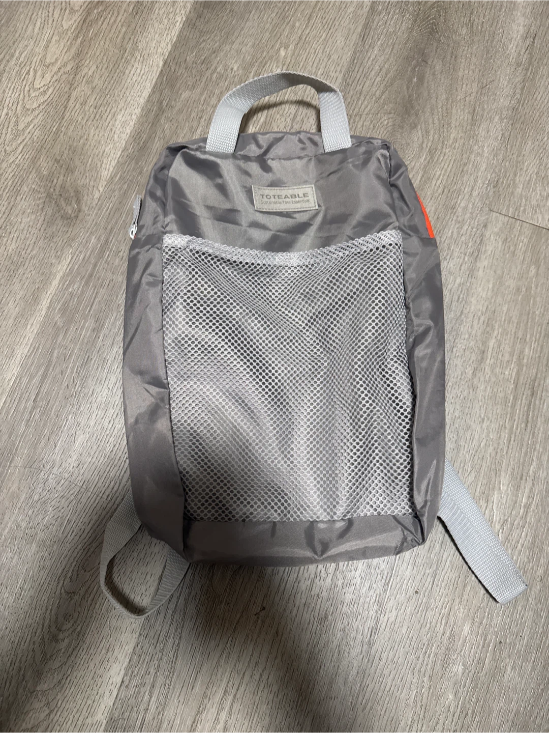 Toteable grey mini backpack