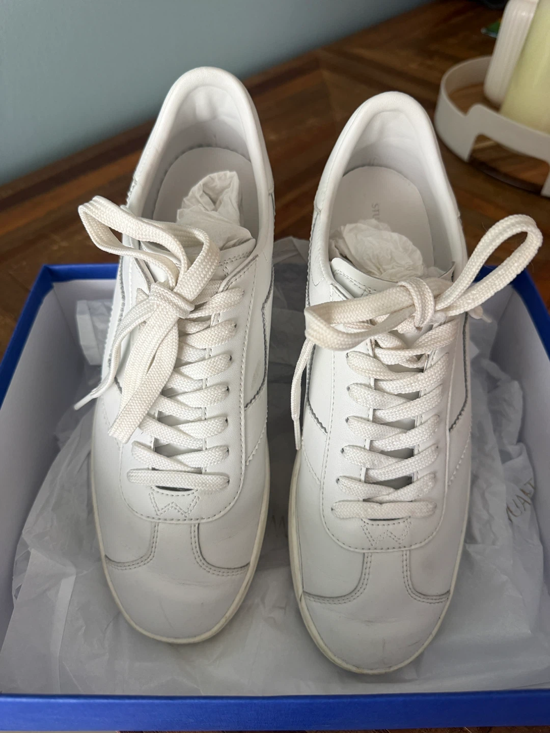 Stuart Weitzman White Leather Sneakers - photo 2