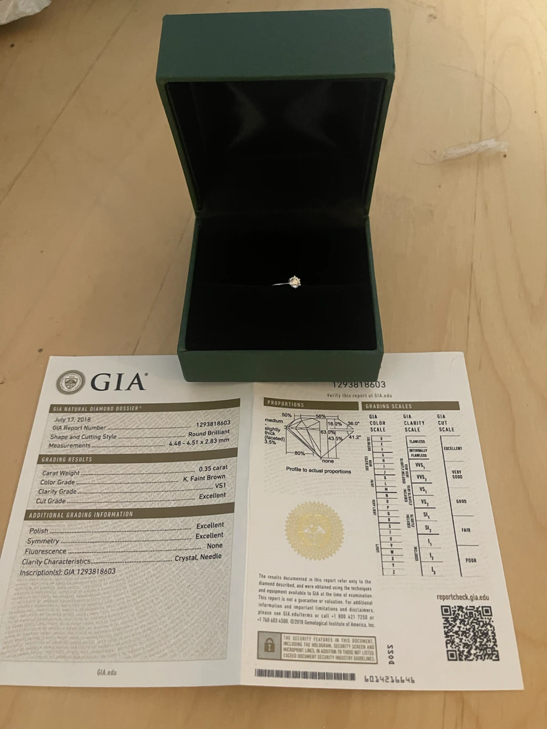 0.35 Carat Round Brilliant Diamond Ring