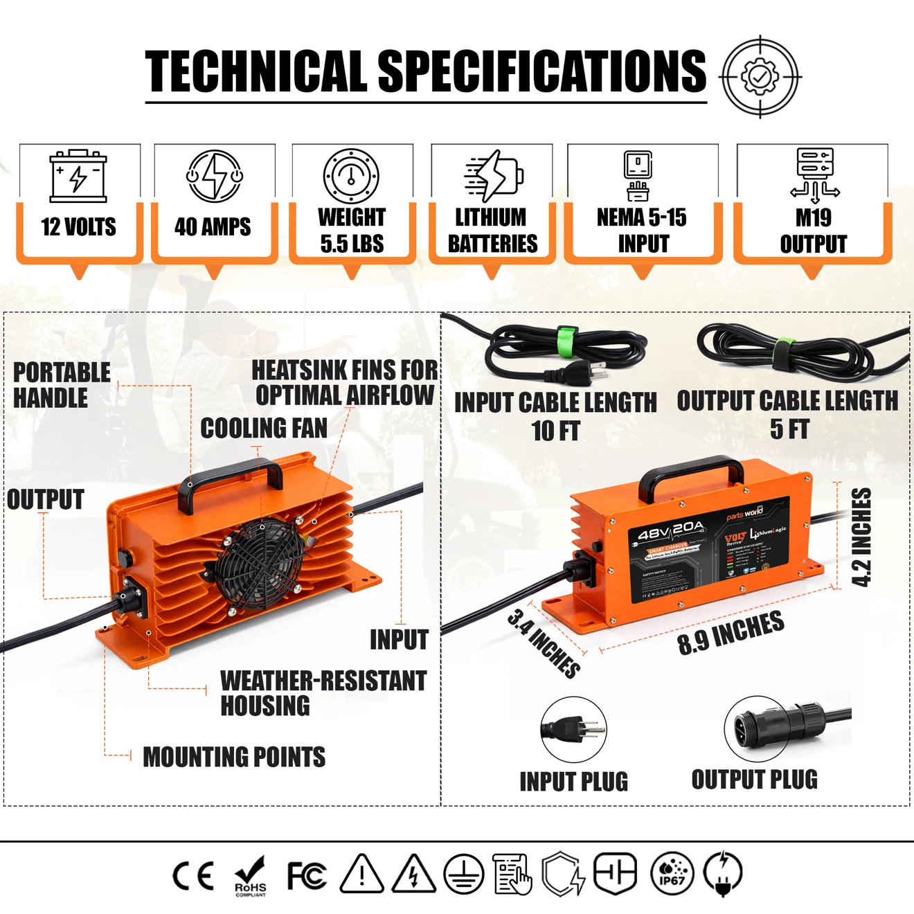 Volt Revive 48V 20A Smart Lithium Battery Charger - photo 4