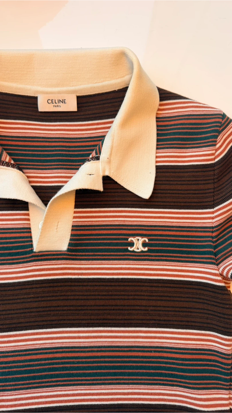 Celine Striped Polo Shirt - photo 4