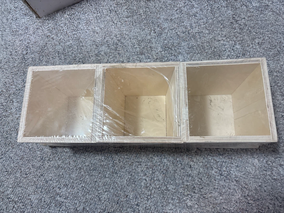 Three-Section Wooden Storage Crate