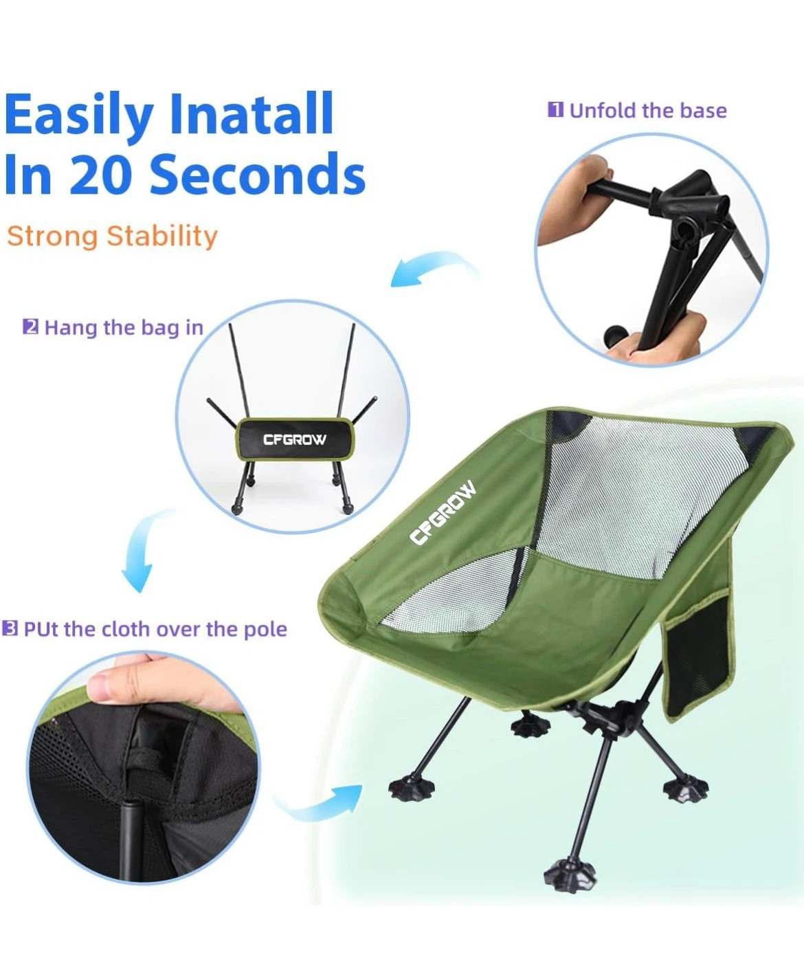 CFGROW Foldable Outdoor Camping Chair - photo 5
