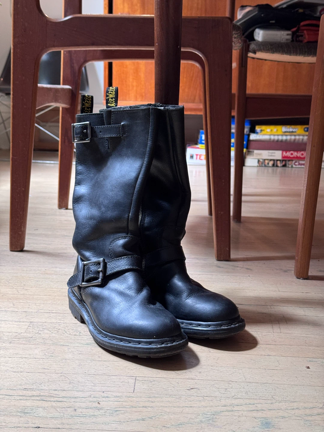 Women’s Dr. Martens Black Leather Motorcycle Boots - photo 2