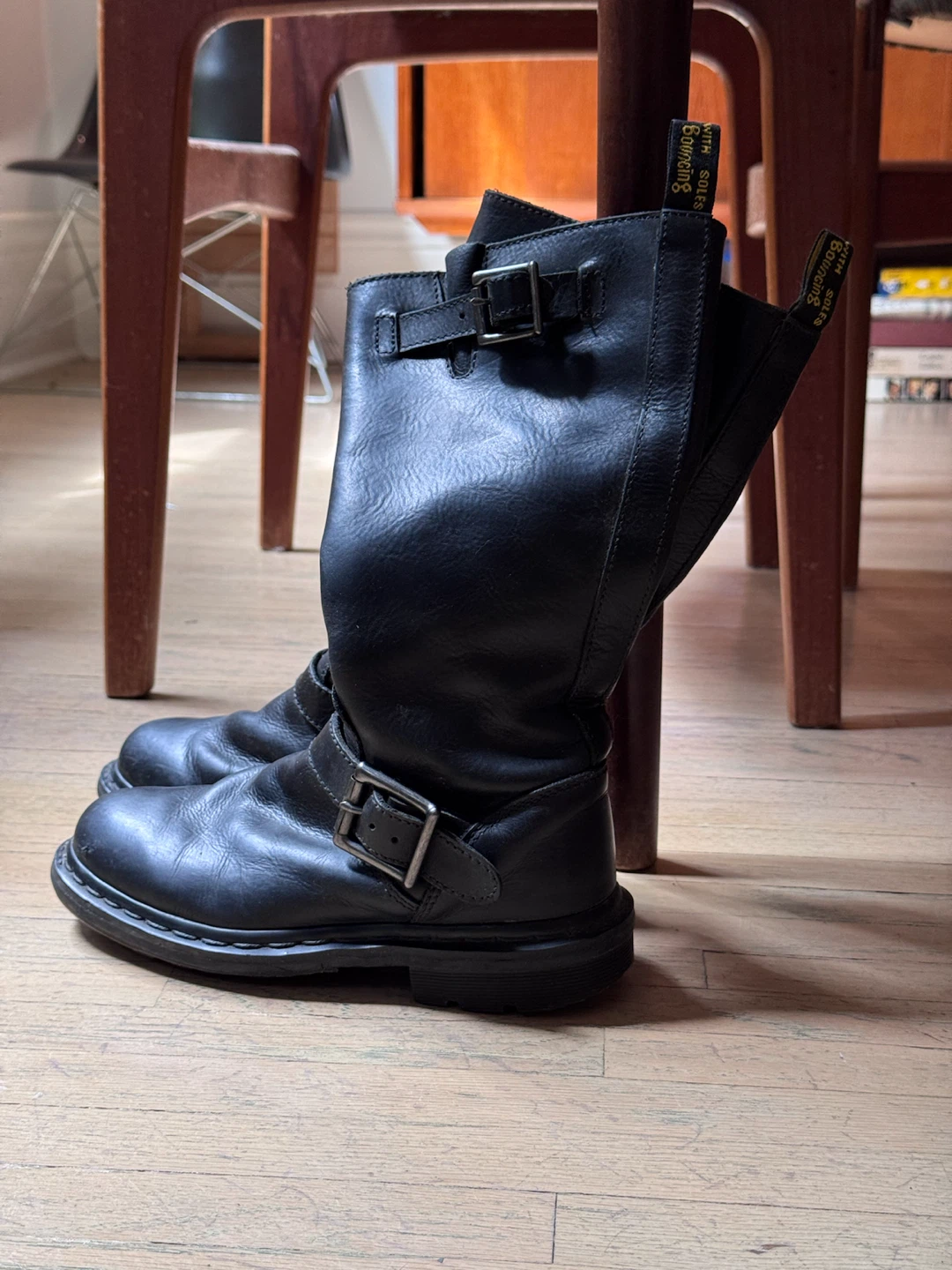 Women’s Dr. Martens Black Leather Motorcycle Boots - photo 3