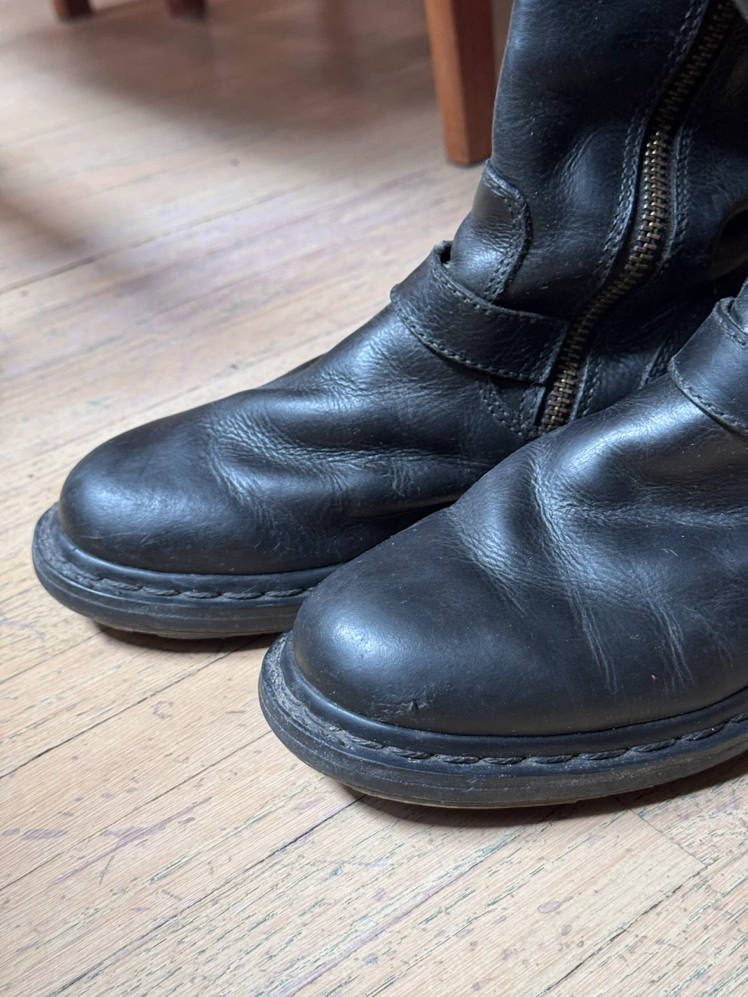 Women’s Dr. Martens Black Leather Motorcycle Boots - photo 4