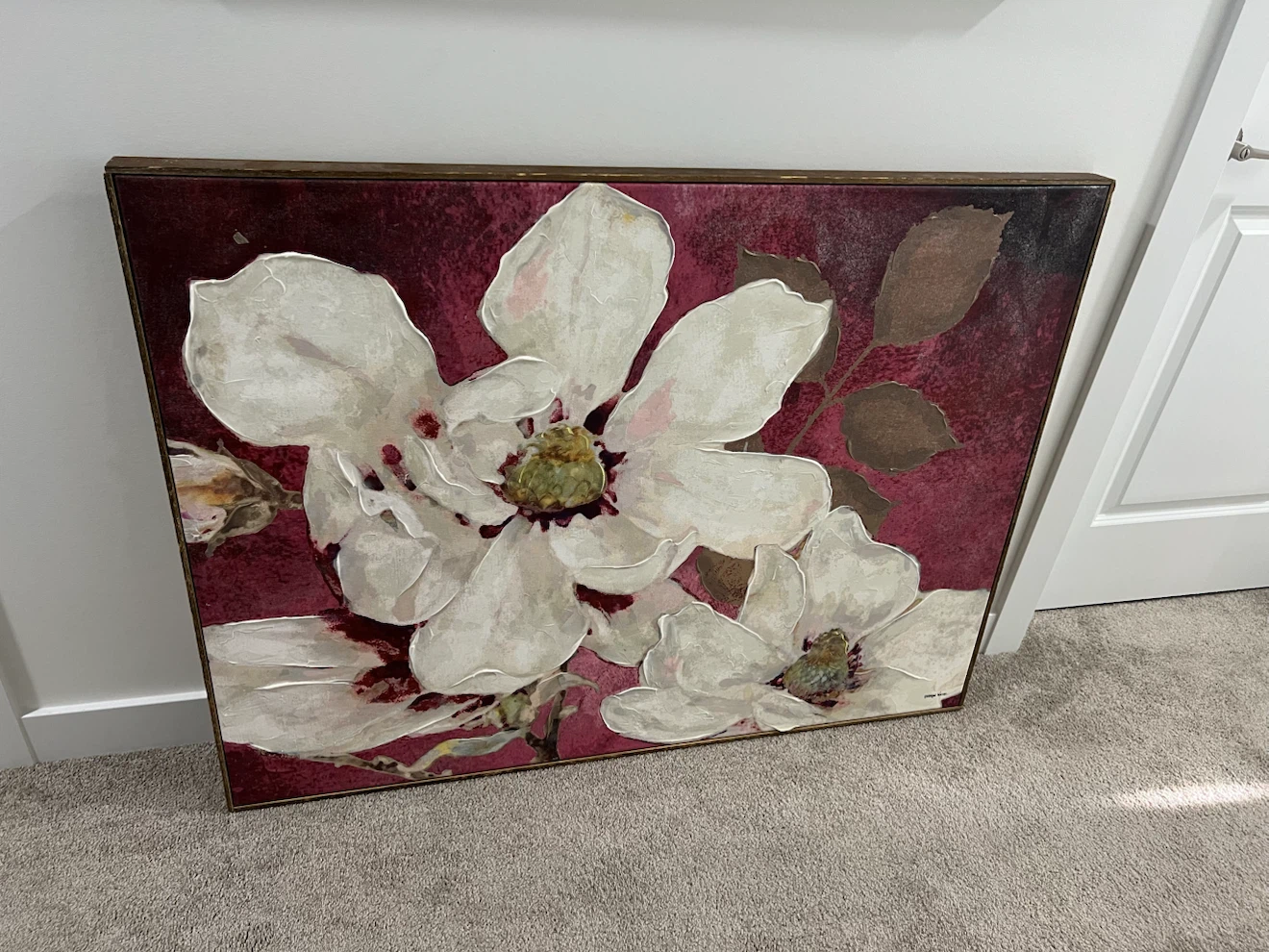 Kathryn White Floral Canvas Wall Art
