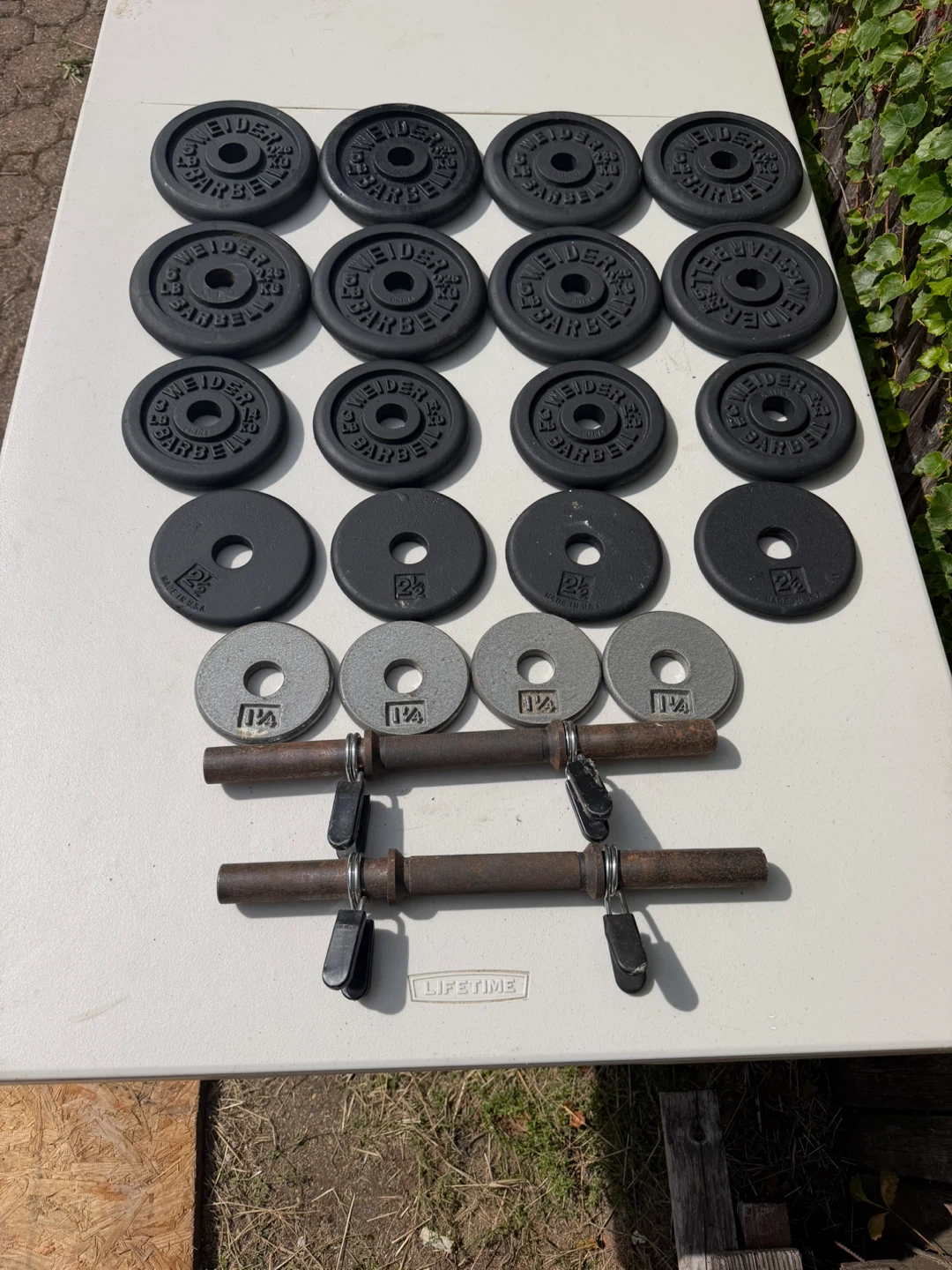 Weider & CAP Weight Plates Set with Dumbbell Bars