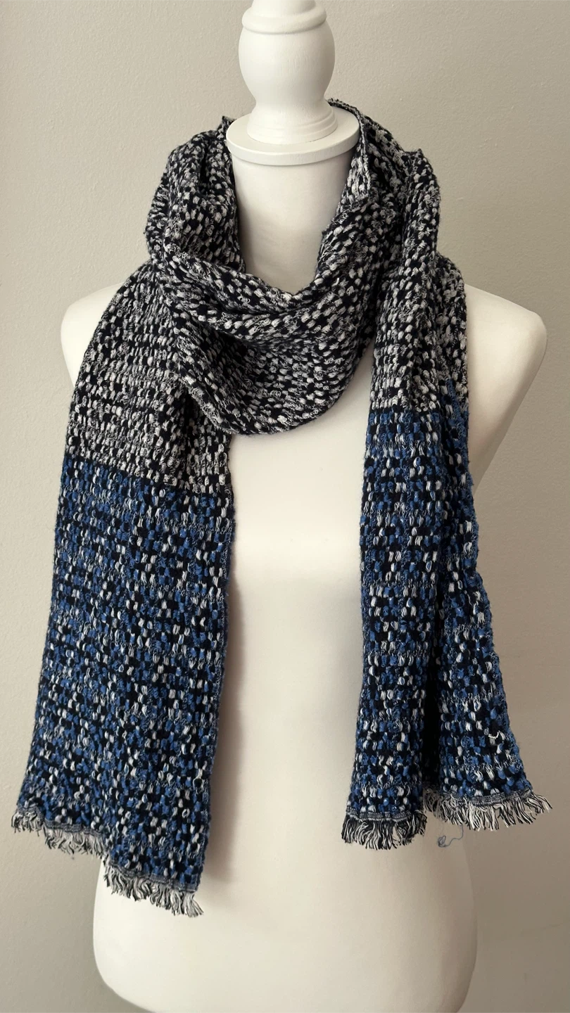J.Crew Blue and Black Tweed Scarf