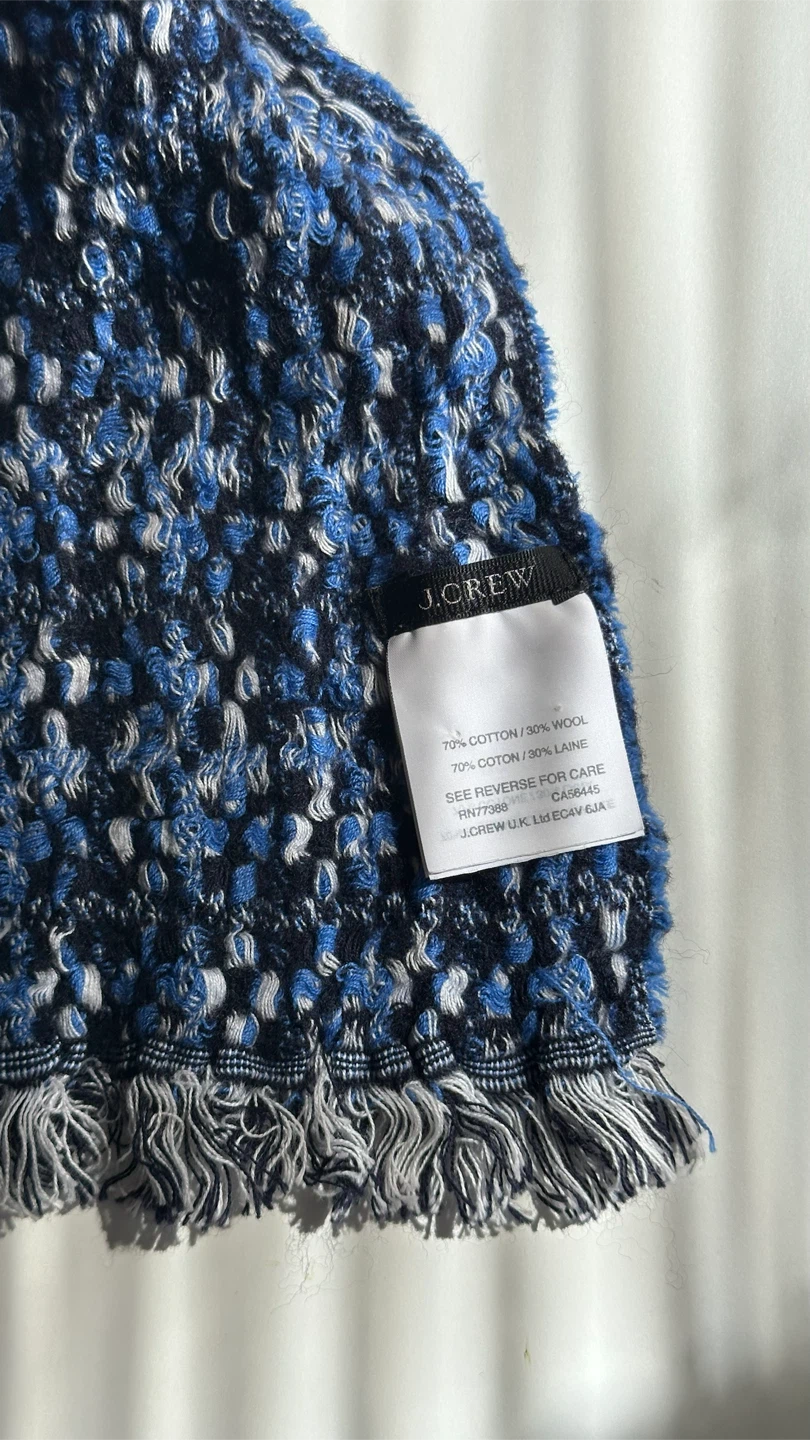 J.Crew Blue and Black Tweed Scarf - photo 2