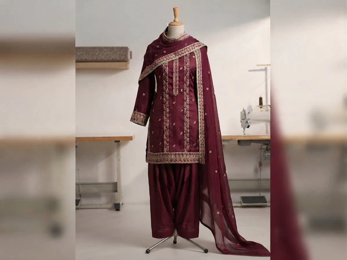 Maroon Salwar Kameez Set