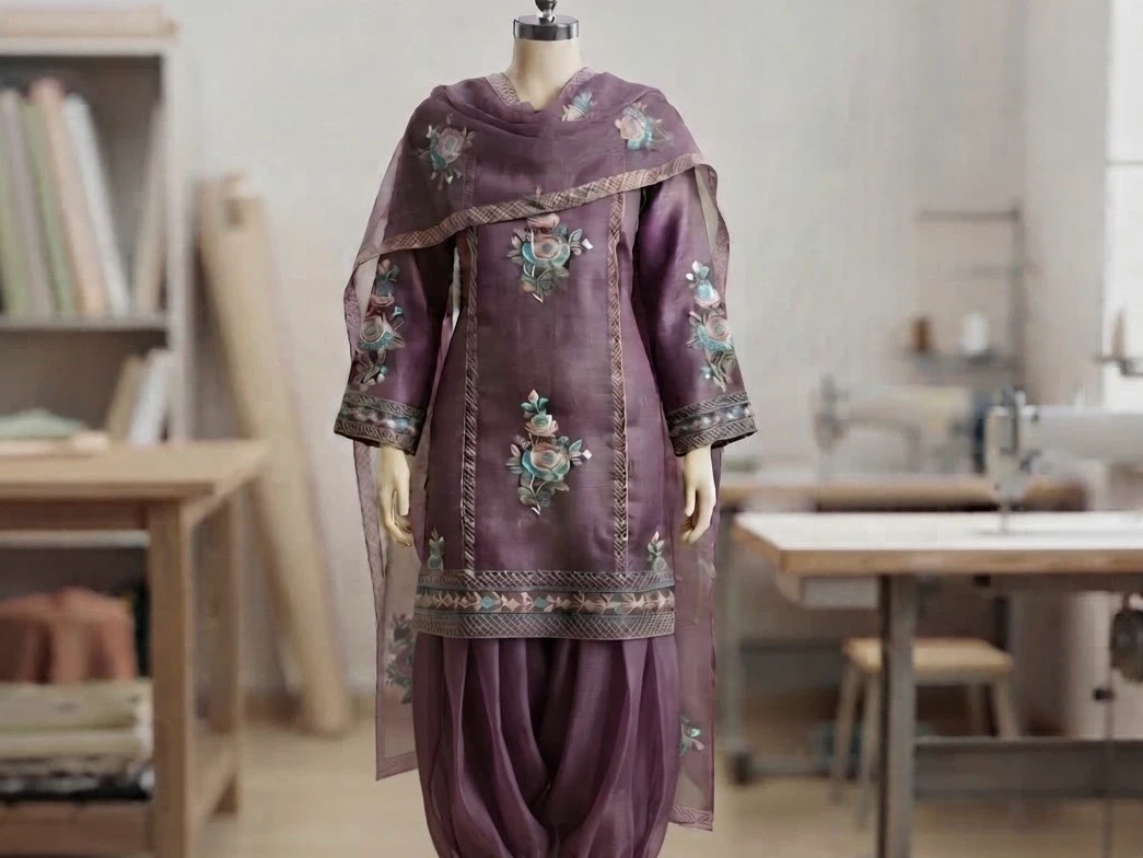 Embroidered Purple Salwar Kameez