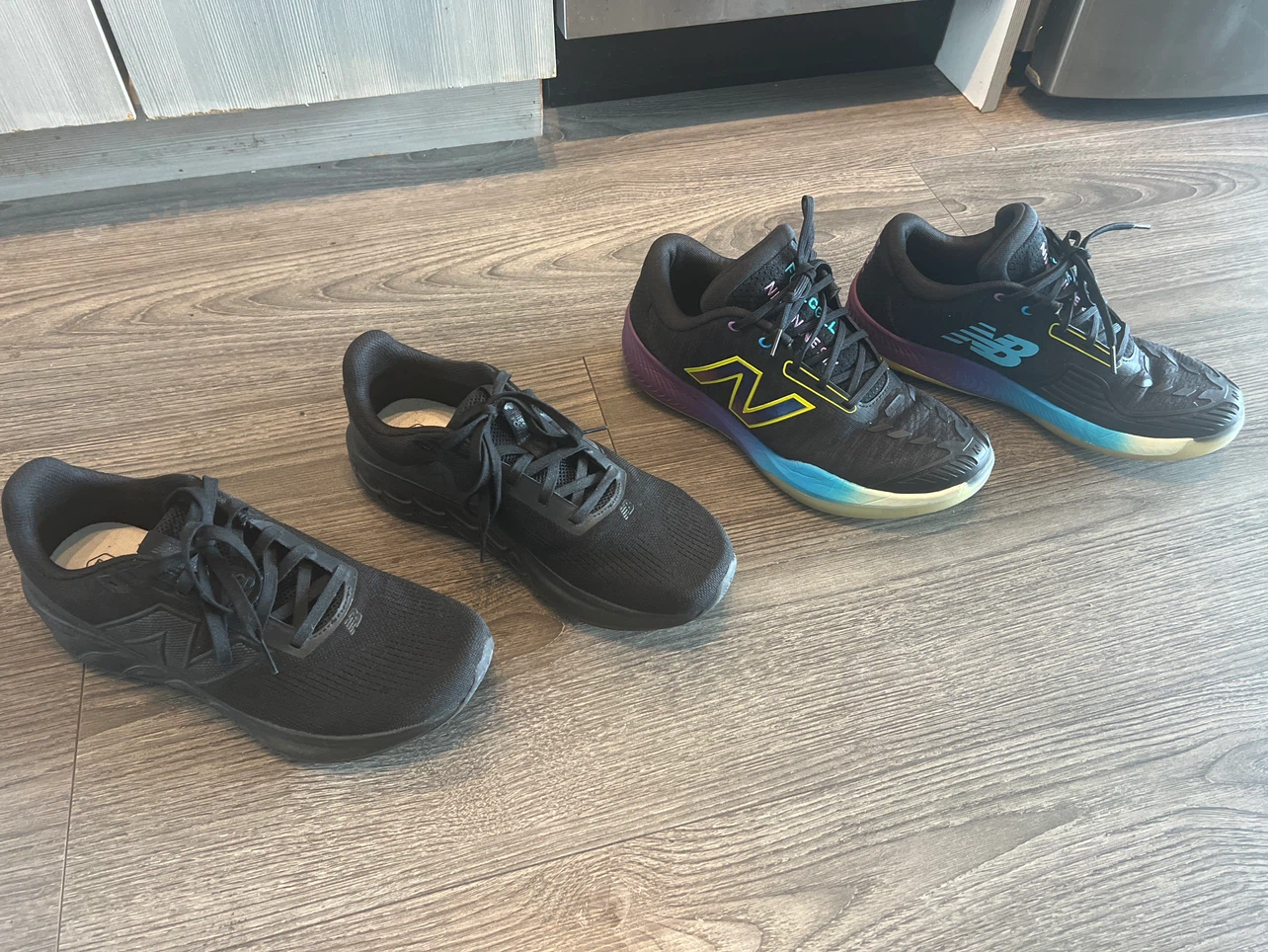 Two pairs of New Balance running shoes