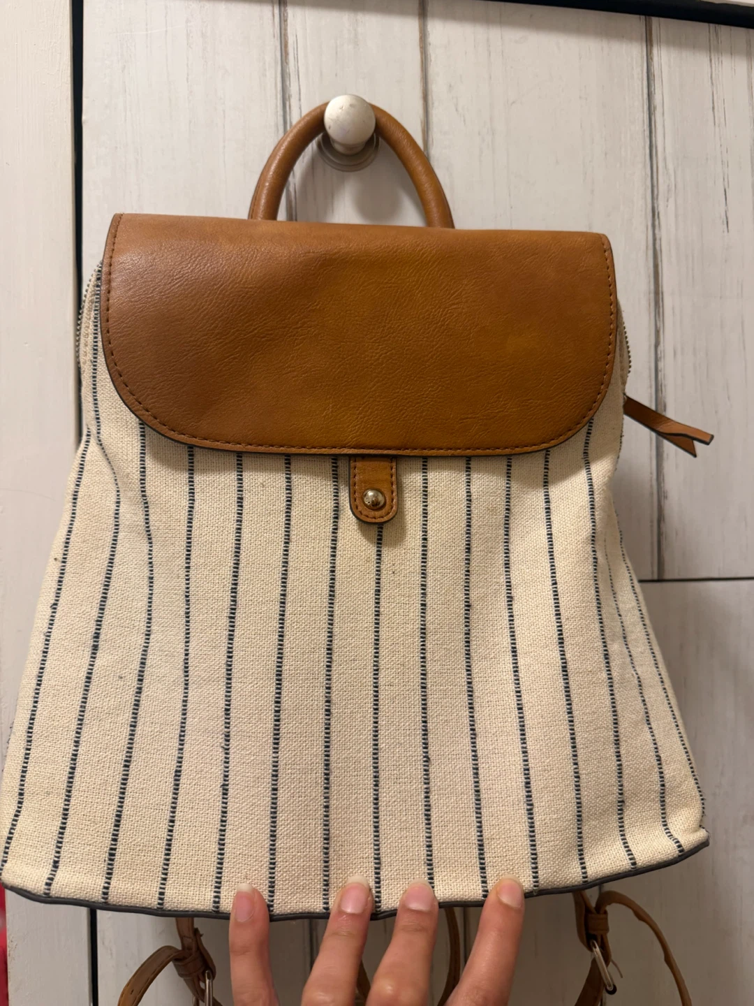 Leather Flap backpack for women