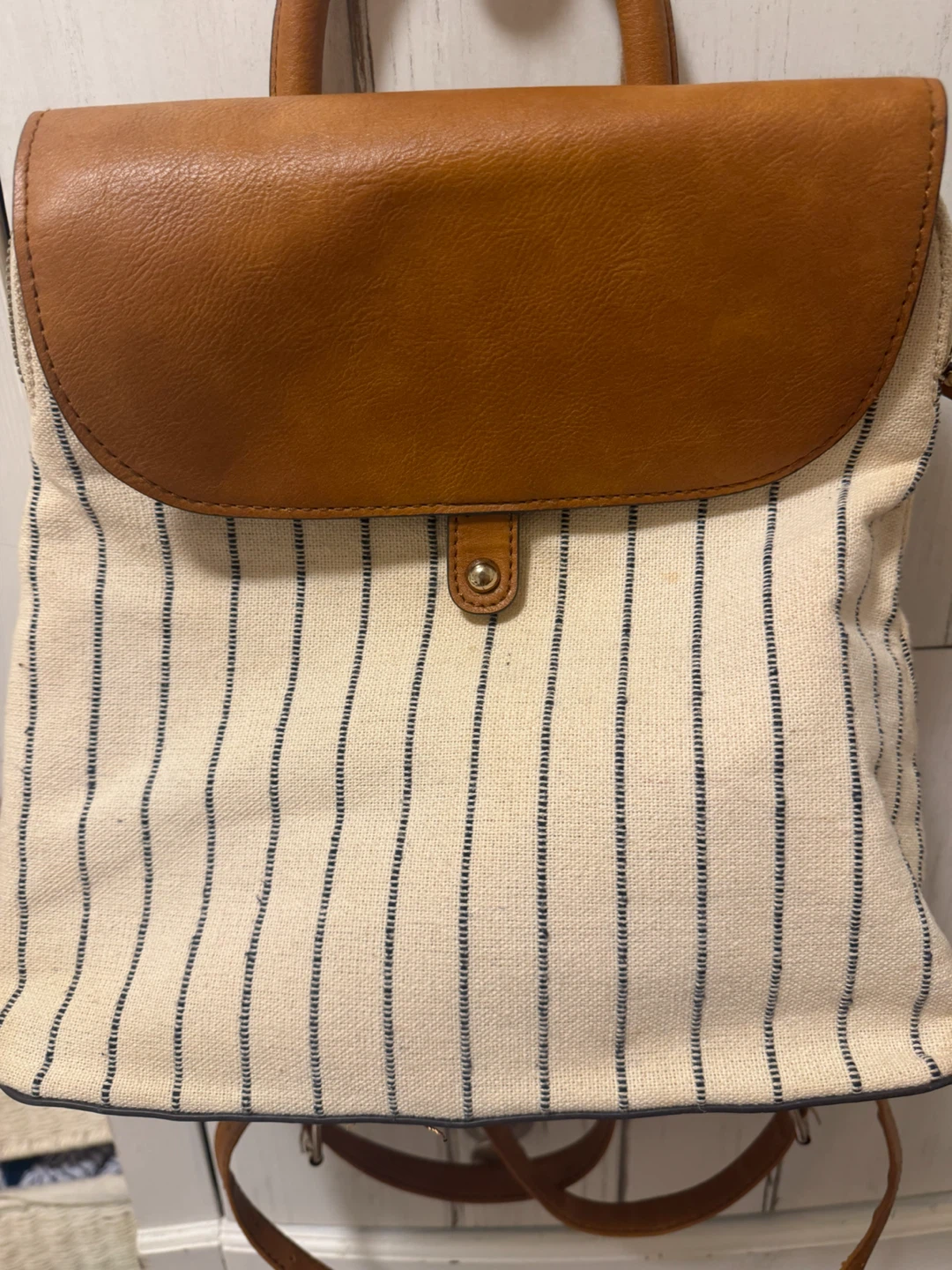 Leather Flap backpack for women - photo 2