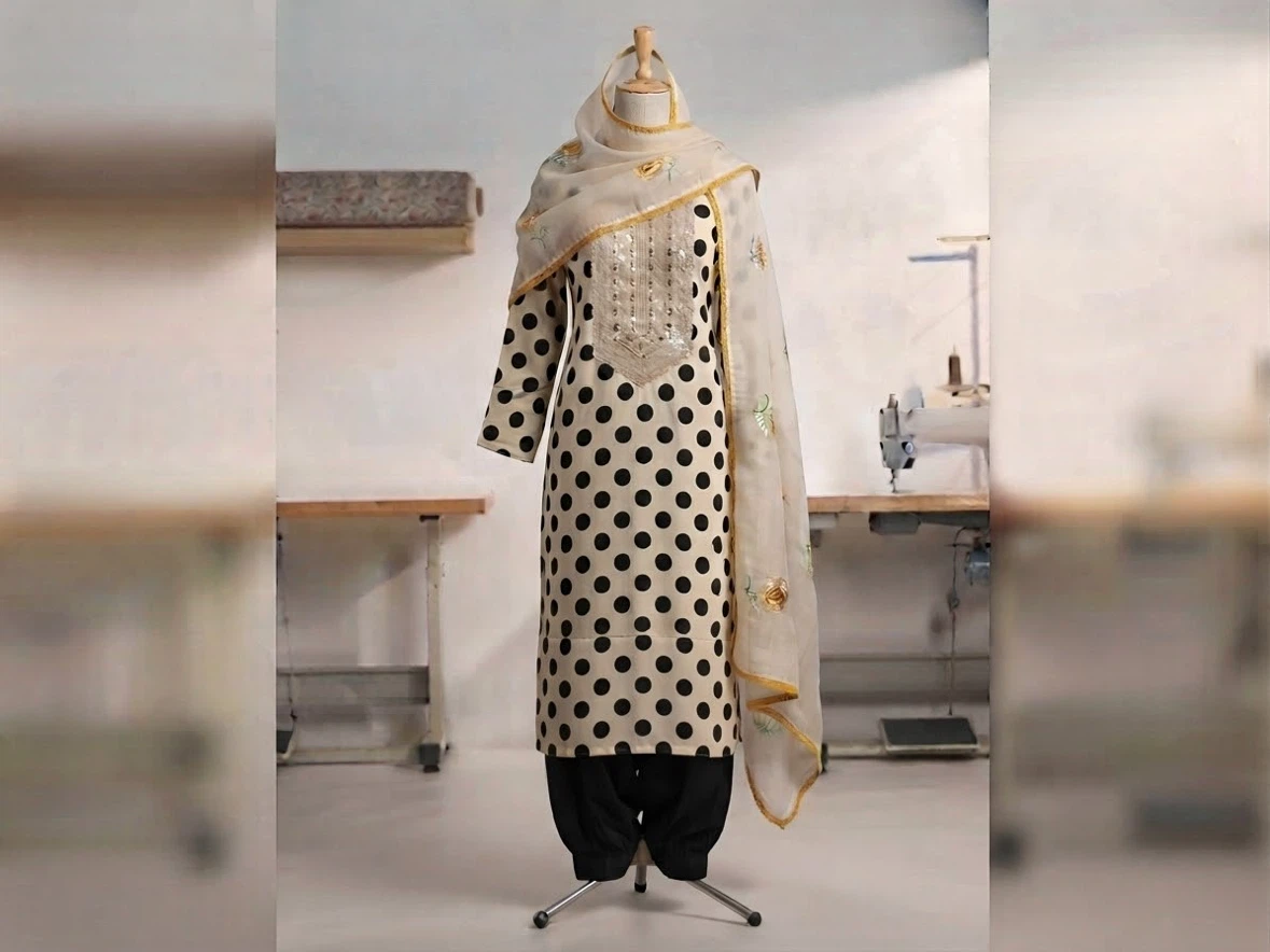 Polka Dot Salwar Kameez Set
