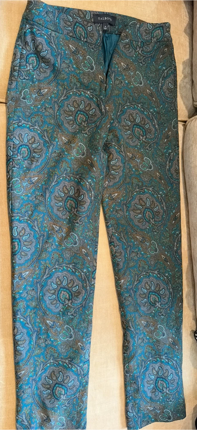 Talbots Paisley Print Pants Size 4