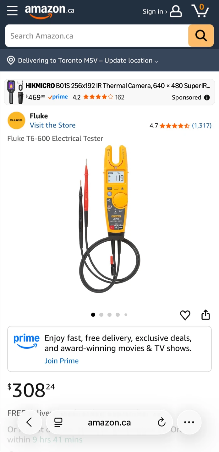 Fluke T6-600 Electrical Tester Tool