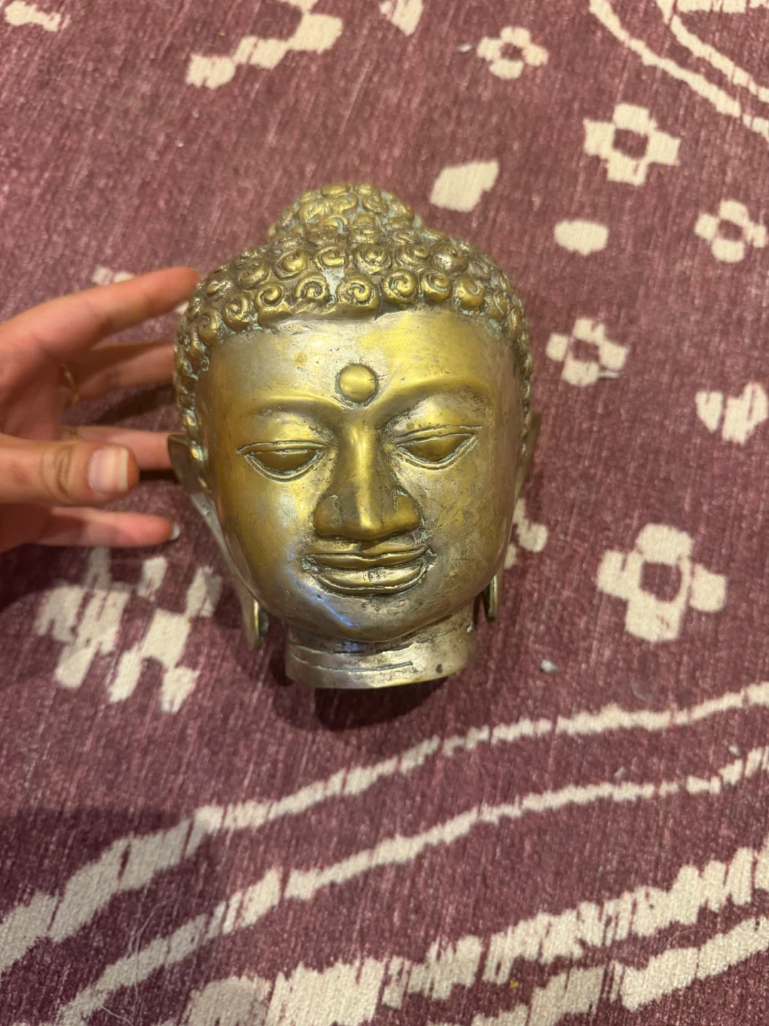 Decorative brass Buddha head statue - photo 3